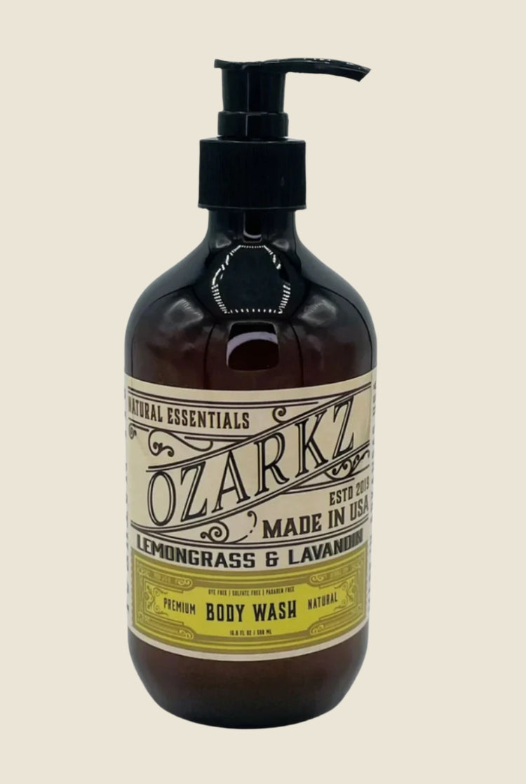 Ozarkz Natural, Clean, SLS/SLES-Free Body Wash | Lemongrass & Lavandin