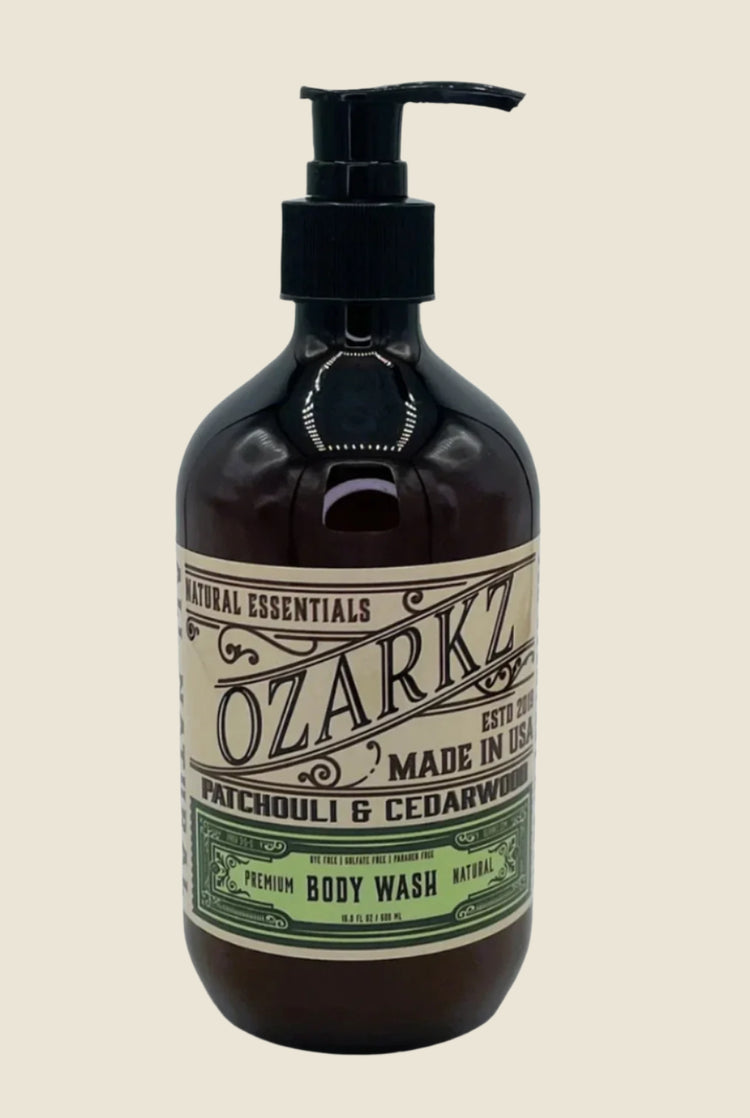 Ozarkz Natural, Clean, SLS/SLES-Free Body Wash | Patchouli & Cedarwood