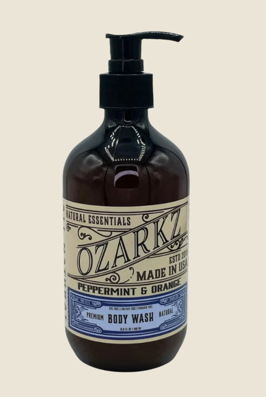 Ozarkz Natural, Clean, SLS/SLES-Free Body Wash | Peppermint & Orange