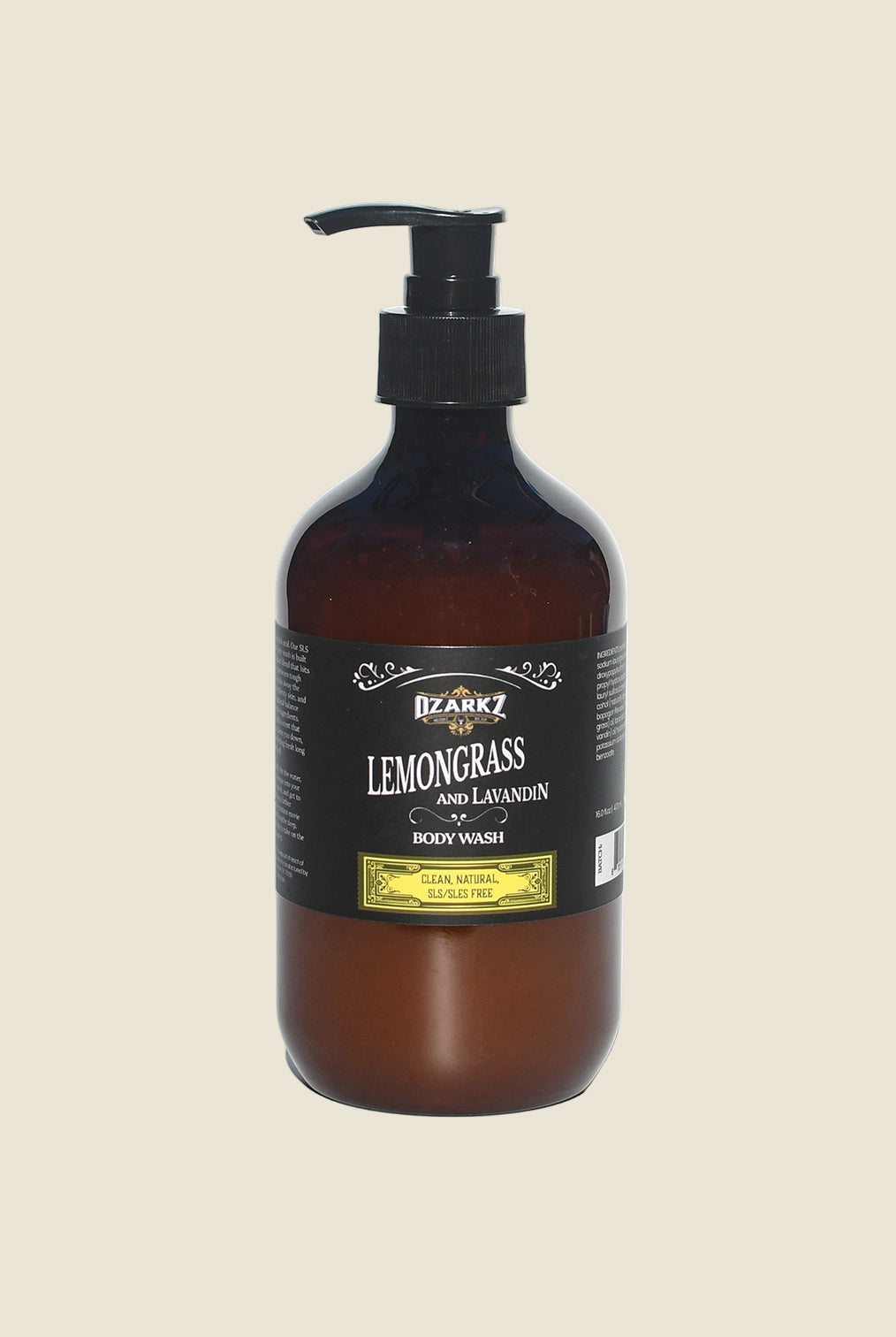 Ozarkz Natural, Clean, SLS/SLES-Free Body Wash | Lemongrass & Lavandin
